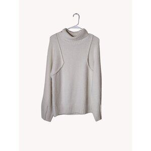 Universal Thread Sweater XS Long Sleeve Turtle Neck Oversized Cream